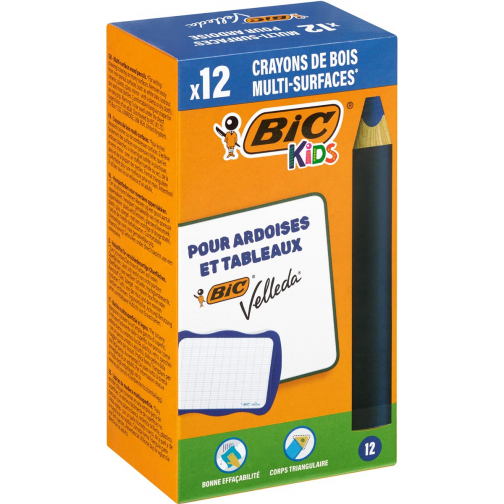 Bic Kids potlood voor whiteboards Multisurface, blauw, doos van 12 stuks