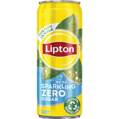 Lipton Ice Tea Zero frisdrank, sleek blik van 33 cl, pak van 24 stuks