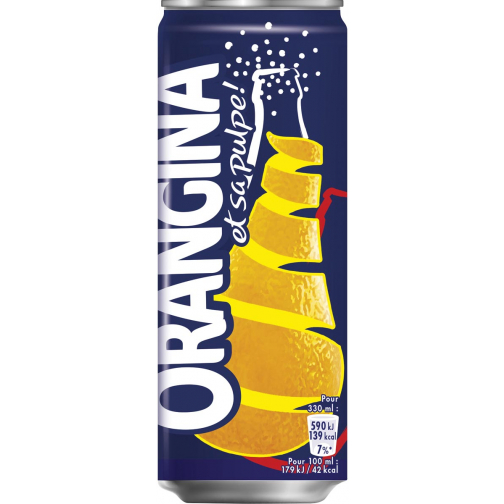 Orangina frisdrank, blikje van 33 cl, pak van 24 stuks