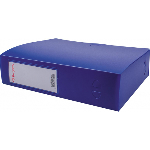 Pergamy elastobox, voor ft A4, uit PP van 700 micron, rug van 8 cm, blauw