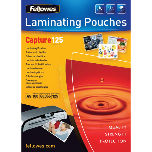 Fellowes lamineerhoes Capture125 ft A5, 250 micron (2 x 125 micron), pak van 100 stuks