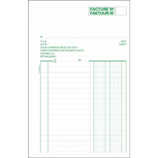 Exacompta factuurboek, ft 21 x 13,5 cm, tweetalig, dupli (50 x 2 vel)