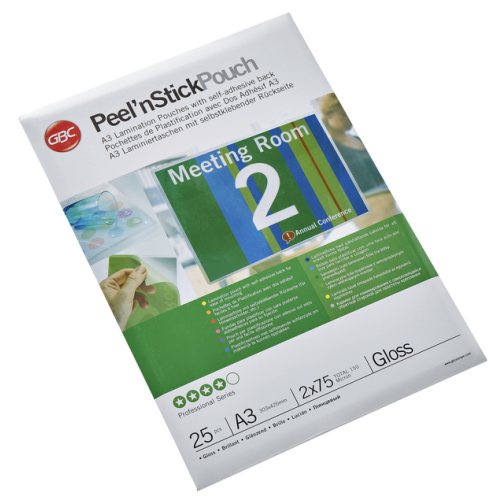 Lamineerhoes GBC A3 zelfklevend 2x75micron 25stuks