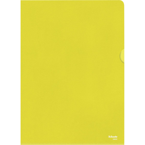 Esselte l-map, copy safe, gekorreld, A4, 115 micron, pak van 100 stuks, geel