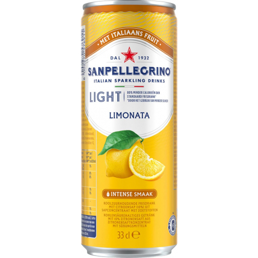 San Pellegrino limonade Limonata light, sleek blik van 33 cl, pak van 6 stuks