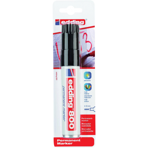 Edding permanent marker 800 zwart, op blister