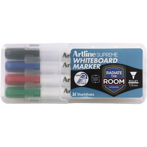 Artline Supreme whiteboardmarker, etui van 4 stuks, assorti