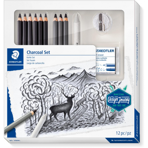 Staedtler Charcoal Set, set van 12 stuks