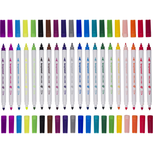 Bruynzeel Kids viltstiften Twin Point, set van 20 stuks in geassorteerde kleuren