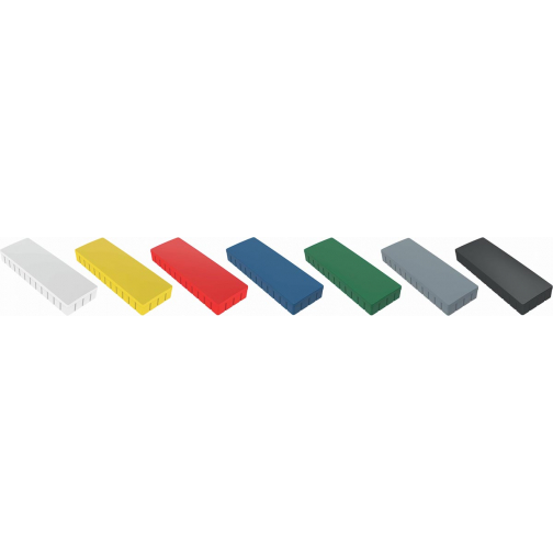MAUL magneet Solid, rechthoek 54x19 mm, trekkracht 1 kg, doos van 10 stuks, assorti