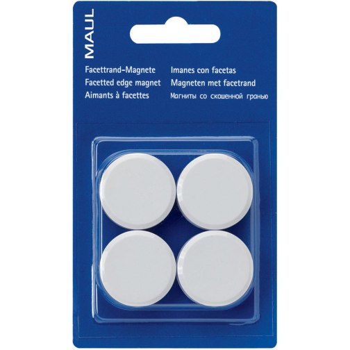 MAUL magneet Solid, 38 mm, trekkracht 2,5 kg, blister van 2 stuks, wit