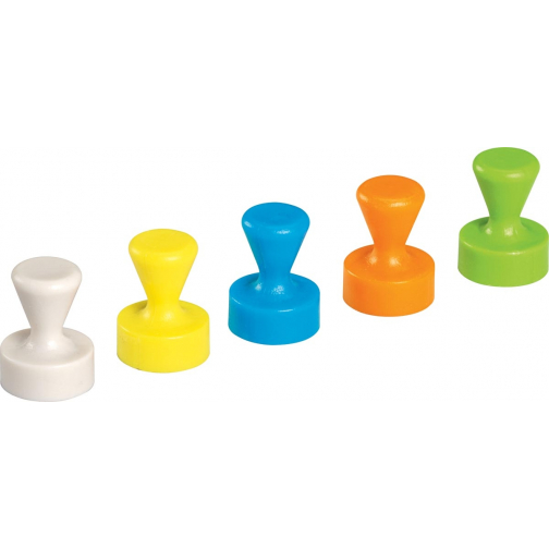 Maul neodymium kegelmagneet, 12 mm, trekkracht 1,5kg, voor whitebord, assorti pastel, blister van 10 stuk