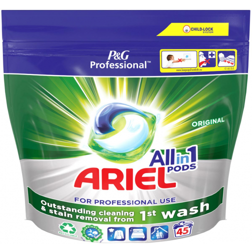 Ariel Professional wasmiddel All-in-1 Regular, pak van 45 capsules