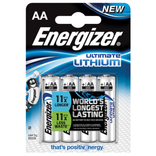 Energizer batterijen Lithium AA, blister van 4 stuks