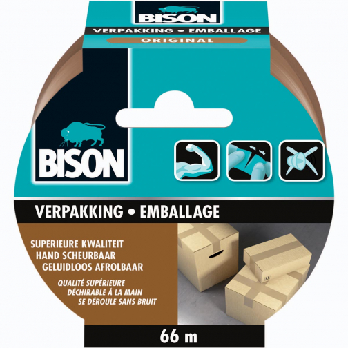 Bison verpakkingstape Original, ft 50 mm x 66 m