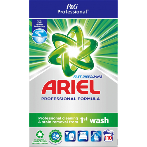 Ariel Professional Formula Fast Dissolving waspoeder, doos van 6,6 kg, 110 wasbeurten