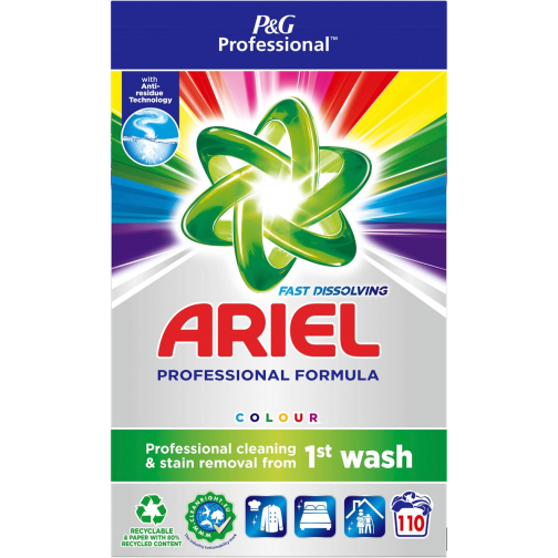Ariel Professional Formula Fast Dissolving Colour waspoeder, doos van 6,6 kg, 110 wasbeurten