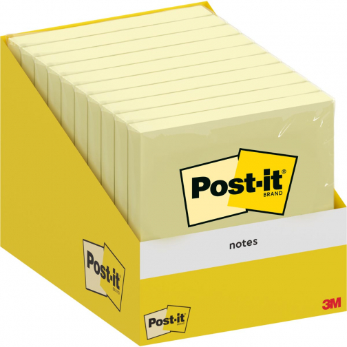 Post-it Notes, 100 vel, ft 76 x 76 mm, kanariegeel (canary yellow)