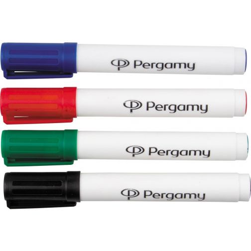 Pergamy whiteboardmarker, etui met 4 stuks