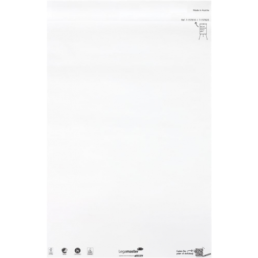 Legamaster flipchartpapier Sketch ECO, ft 98 x 65 cm, blanco, 20 vel, pak van 5 stuks