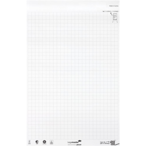 Legamaster flipchartpapier Sketch ECO, ft 98 x 65 cm, geruit, 50 vel, pak van 2 stuks