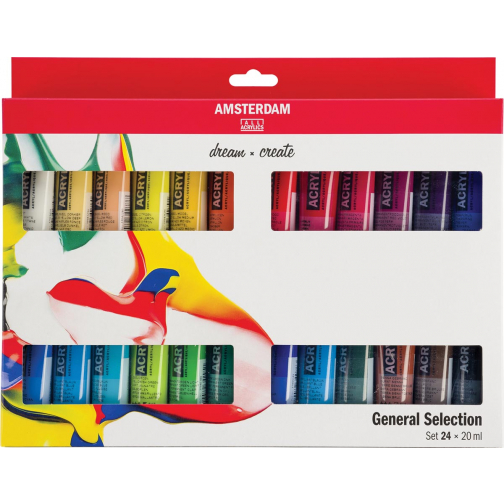 Amsterdam acrylverf tube van 20 ml, etui van 24 stuks