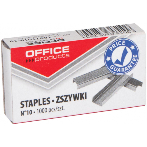 OFFICE products nietjes n° 10, verzinkt, doosje van 1000 stuks