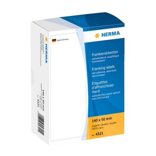 Frankeeretiket HERMA 4321 dubbel 140x50mm 500stuks