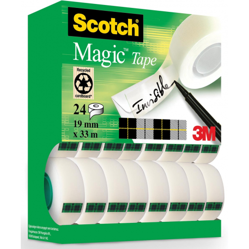 Scotch Magic Tape plakband ft 19 mm x 33 m, value pack met 24 rollen