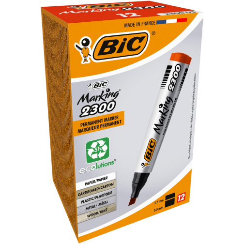 Bic permanent marker Marking 2300 ECOlutions, rood, doos van 12 stuks