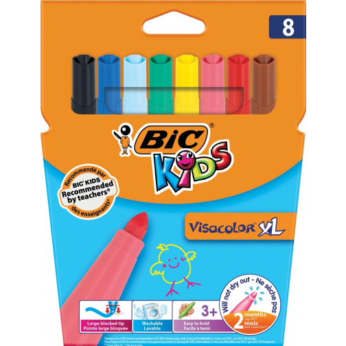 Bic Kids viltstift Visacolor XL, etui van 8 stuks
