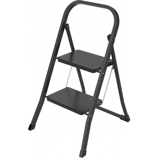 Brasq trapladder SL200, metaal, zwart, 2 treden