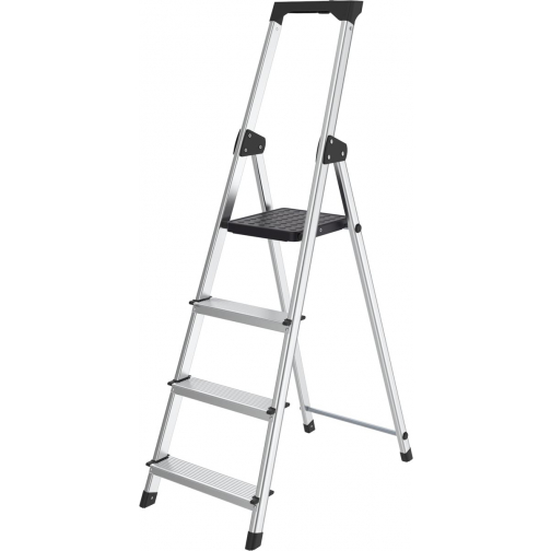 Brasq trapladder SL400, aluminium, zilver, 4 treden