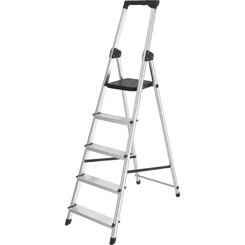 Brasq trapladder SL500, aluminium, zilver, 5 treden