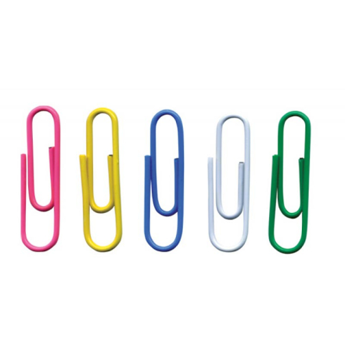 OFFICE products papierklemmen, 28 mm, geassorteerde kleuren, zak van 500 stuks