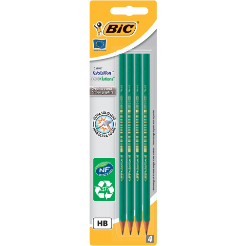 Bic potlood Evolution 650 HB, blister van 4 stuks