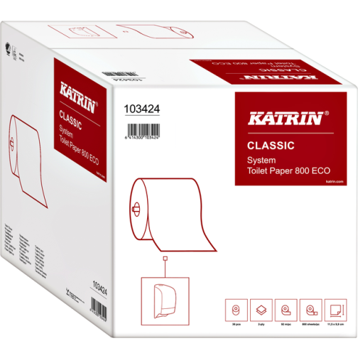 Toiletpapier Katrin systeemrol 2laags 92m wit