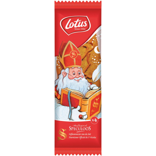 Lotus speculaaskoekjes, Sinterklaas, 14 cm, pakje van 4