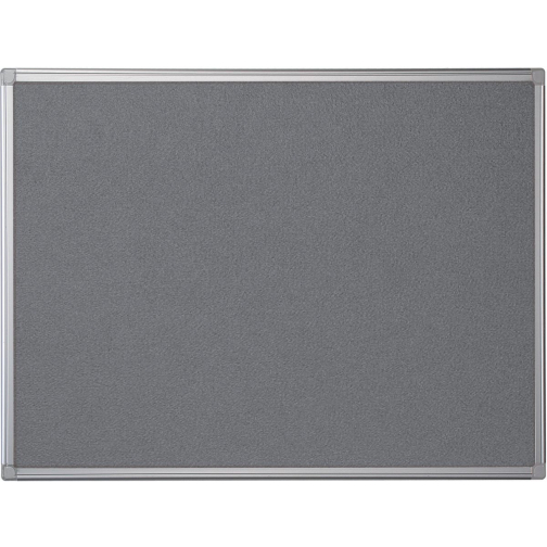 Pergamy textielbord met aluminium frame ft 60 x 90 cm, grijs