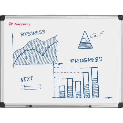 Pergamy Excellence emaille magnetisch whiteboard ft 90 x 60 cm