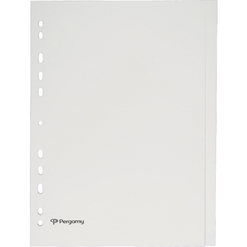 Pergamy tabbladen, ft A4, uit karton, 20 tabs, 11-gaats perforatie, beige