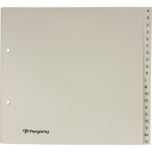 Pergamy tabbladen ft 21 x 23 cm, 2-gaatsperforatie, gems, A-Z met 20 tabs