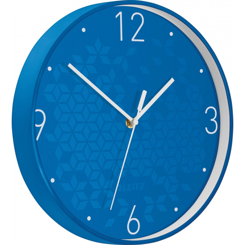 Leitz WOW wandklok, diameter 30 cm, blauw