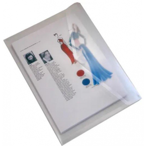 Documentenmap, A5, transparante PP, velcro sluiting, pak van 10 stuks