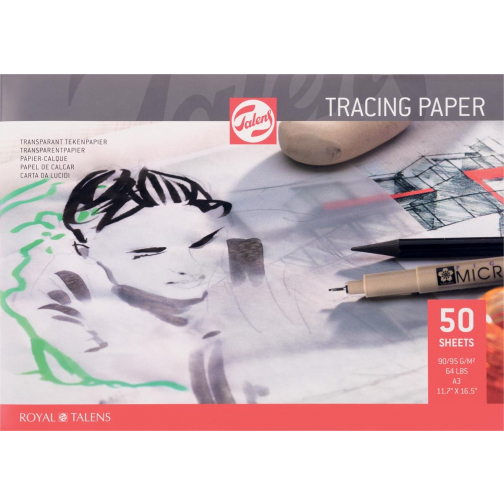 Talens kalkpapier, 90 g/m², ft A3