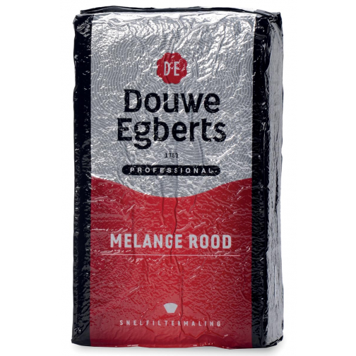 Douwe Egberts gemalen koffie voor snelfilters Rood, pak van 1 kg