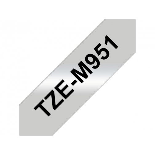 Labeltape Brother P-touch TZE-M951 24mm zwart op zilver