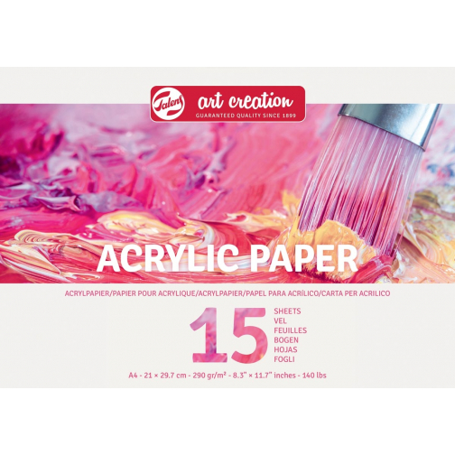 Talens Art Creation acrylpapier, 290 g/m², ft A4, blok van 15 vel