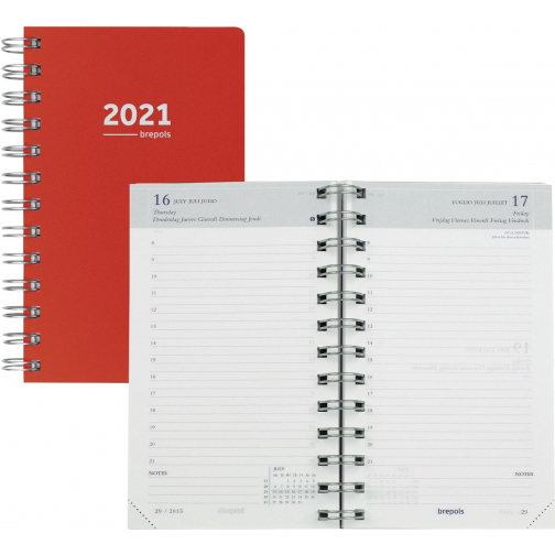 Brepols agenda Breform Polyprop 6-talig, rood, 2026