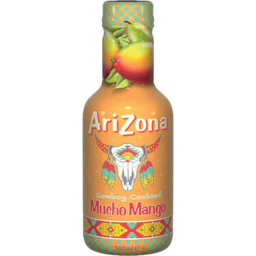 Arizona ijsthee Mucho Mango, flesje van 500 ml, pak van 6